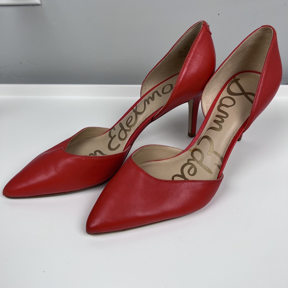 EUC-Sam Edelman, Red Tan, Closed Toe, Pointy Toe, Heel Only Pumps, Size 7.5 - Picture 6 of 9